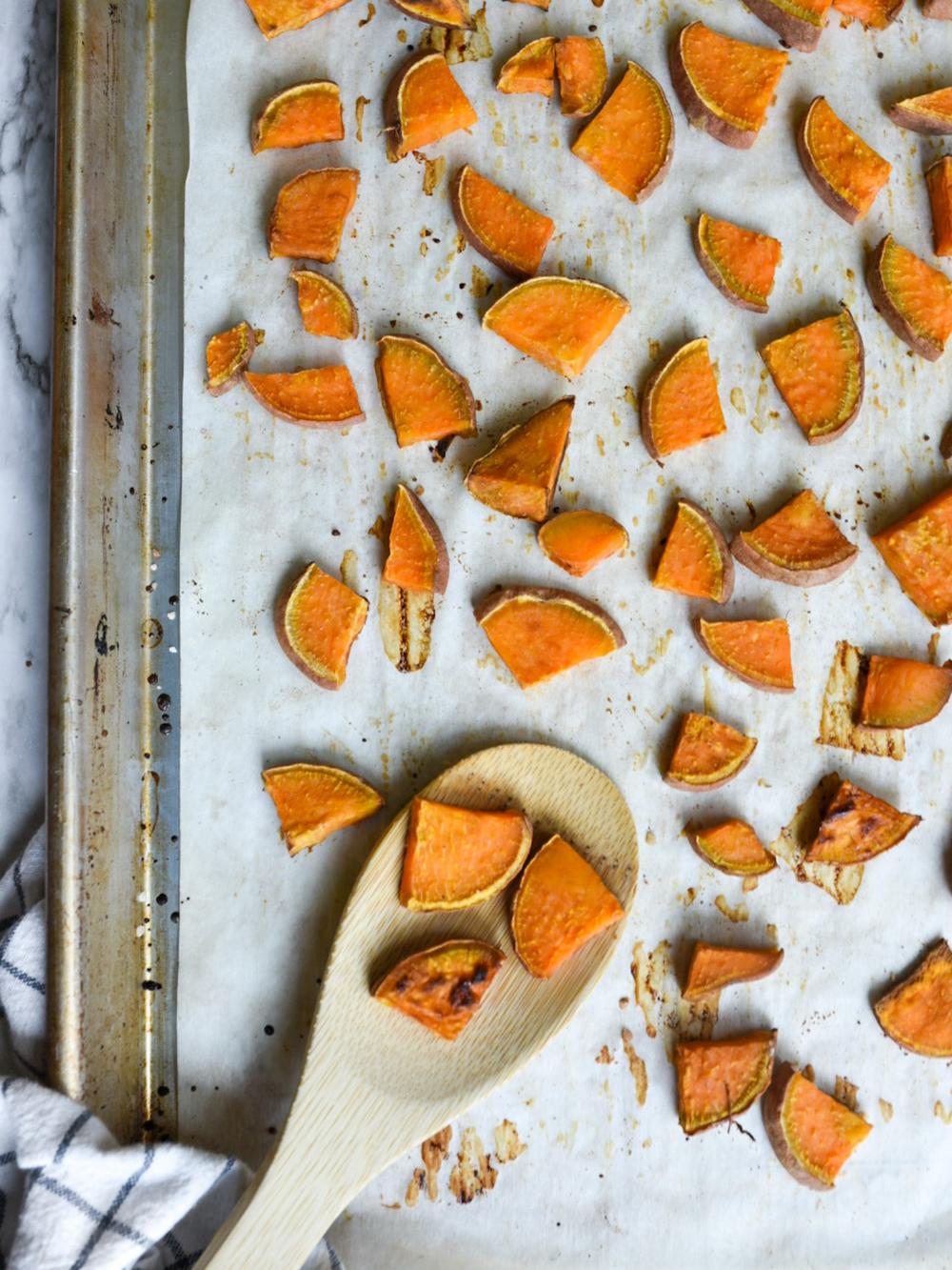 Oil Free Roasted Sweet Potatoes