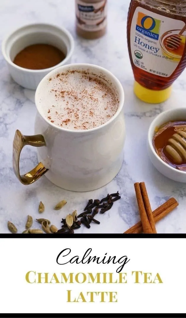 Calming Chamomile Tea Latte pinterest image