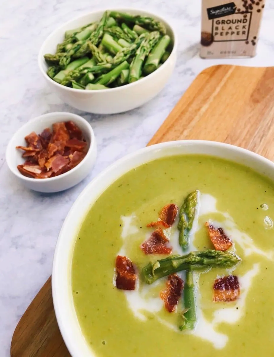Dairy-free Bacon-Asparagus Soup