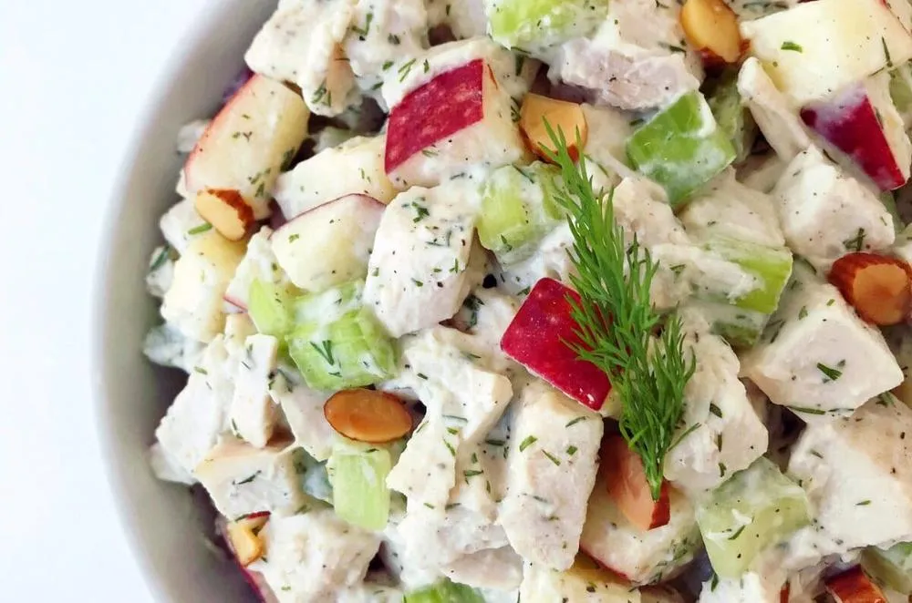 A bowl of Fresh Dill Chicken Salad