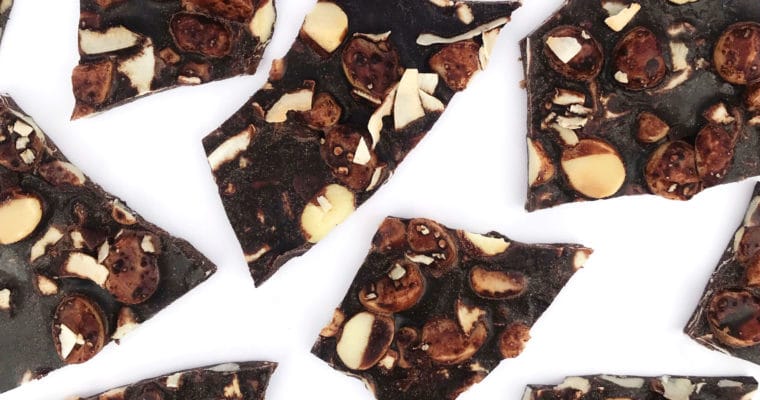 Chocolate, Coconut, Macadamia Nut Bark