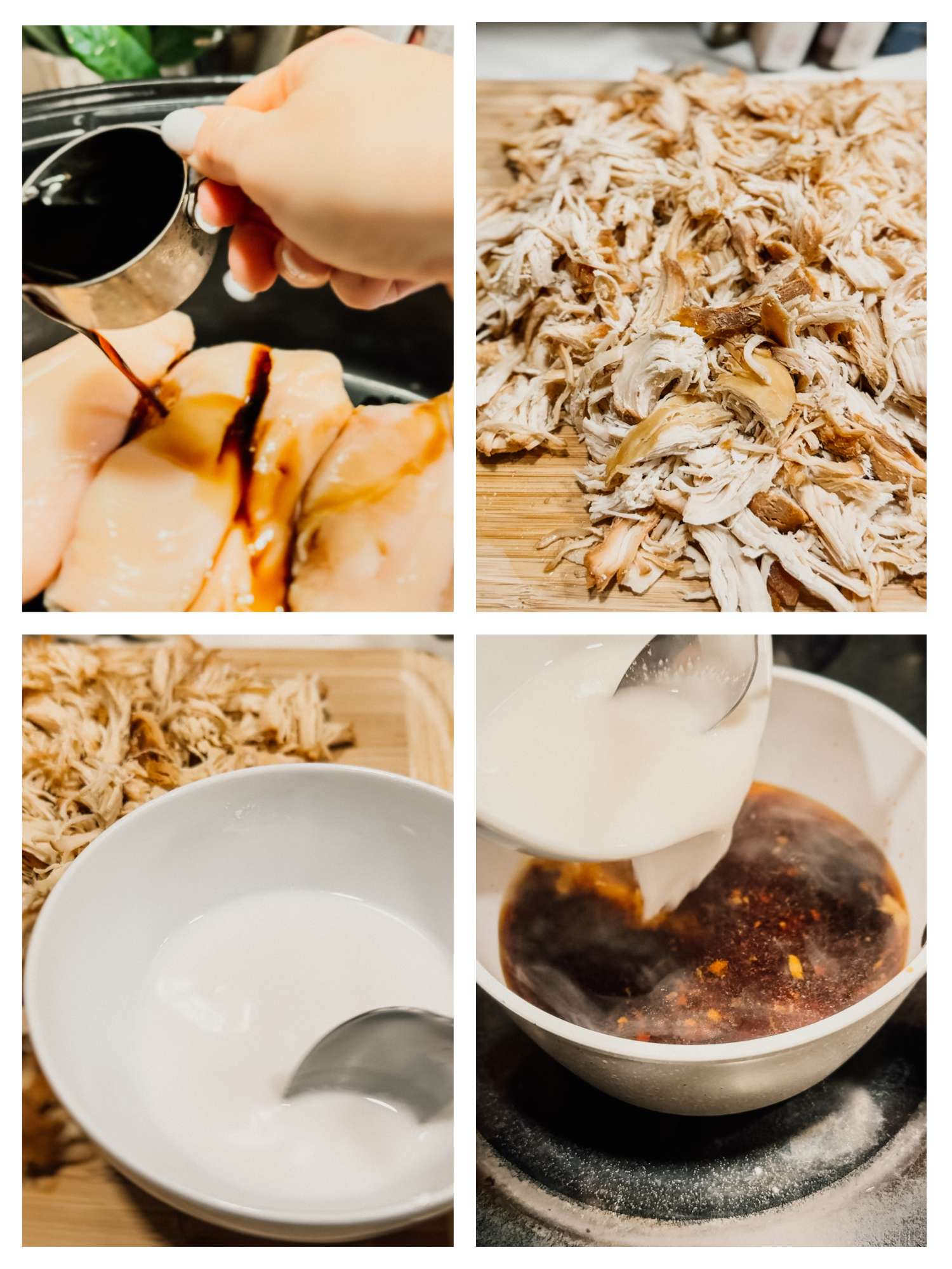 step by step images for how to make slow cooker Asian honey chicken