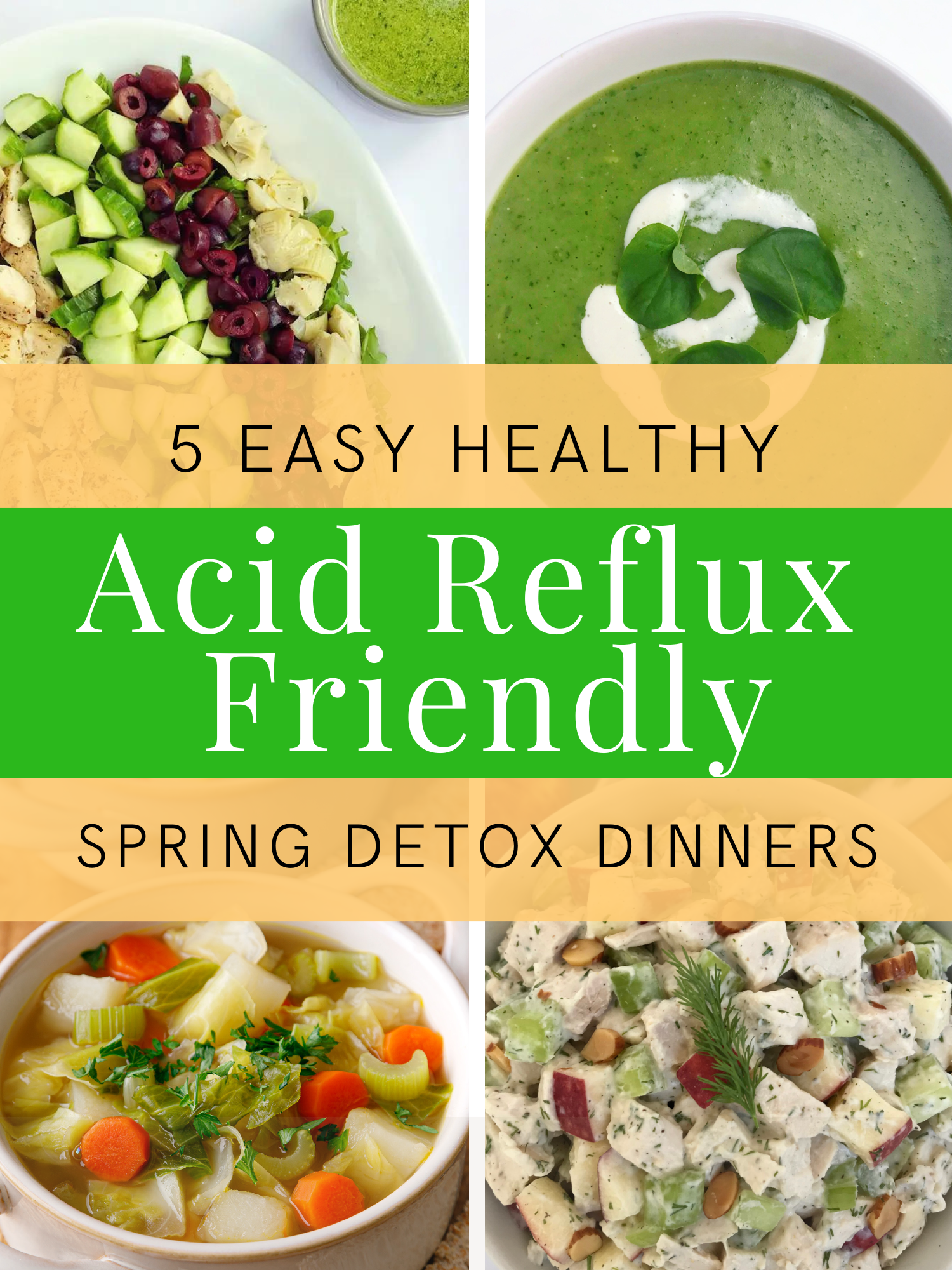 Images of different easy healthy reflux friendly recipes