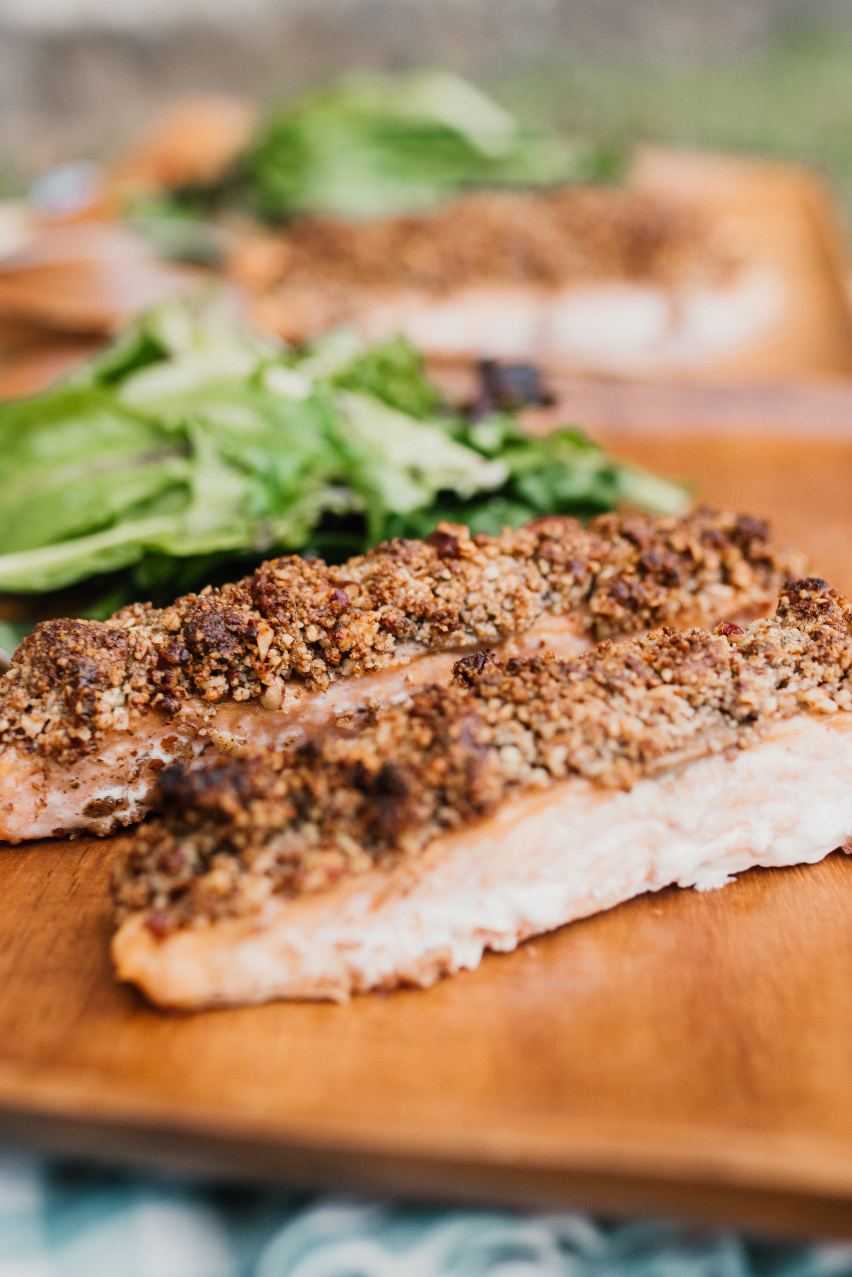 Honey Pecan Crusted Salmon